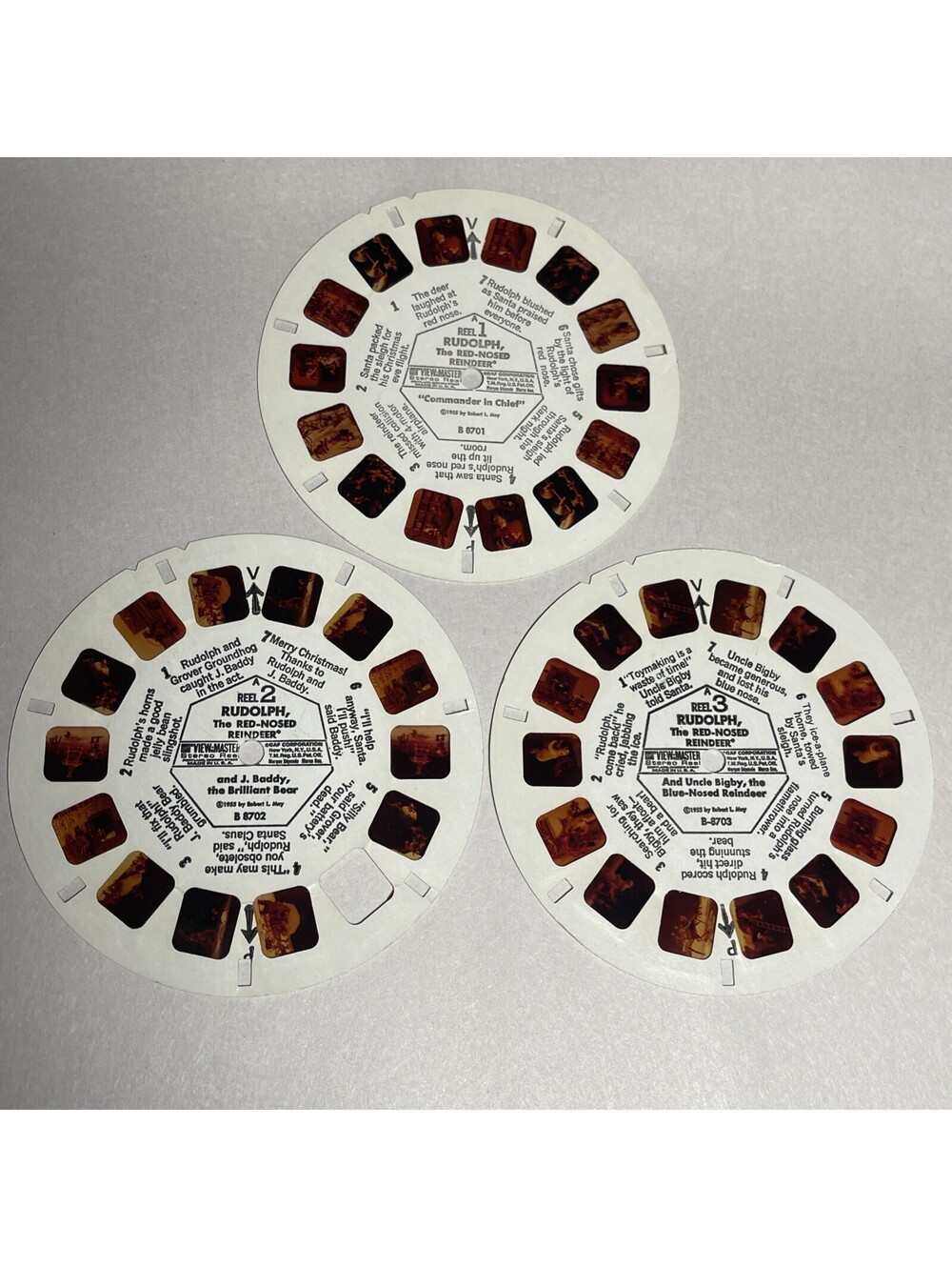 Vintage GAF Viewmaster Rudolph The Red Nose Reindeer Three Reels